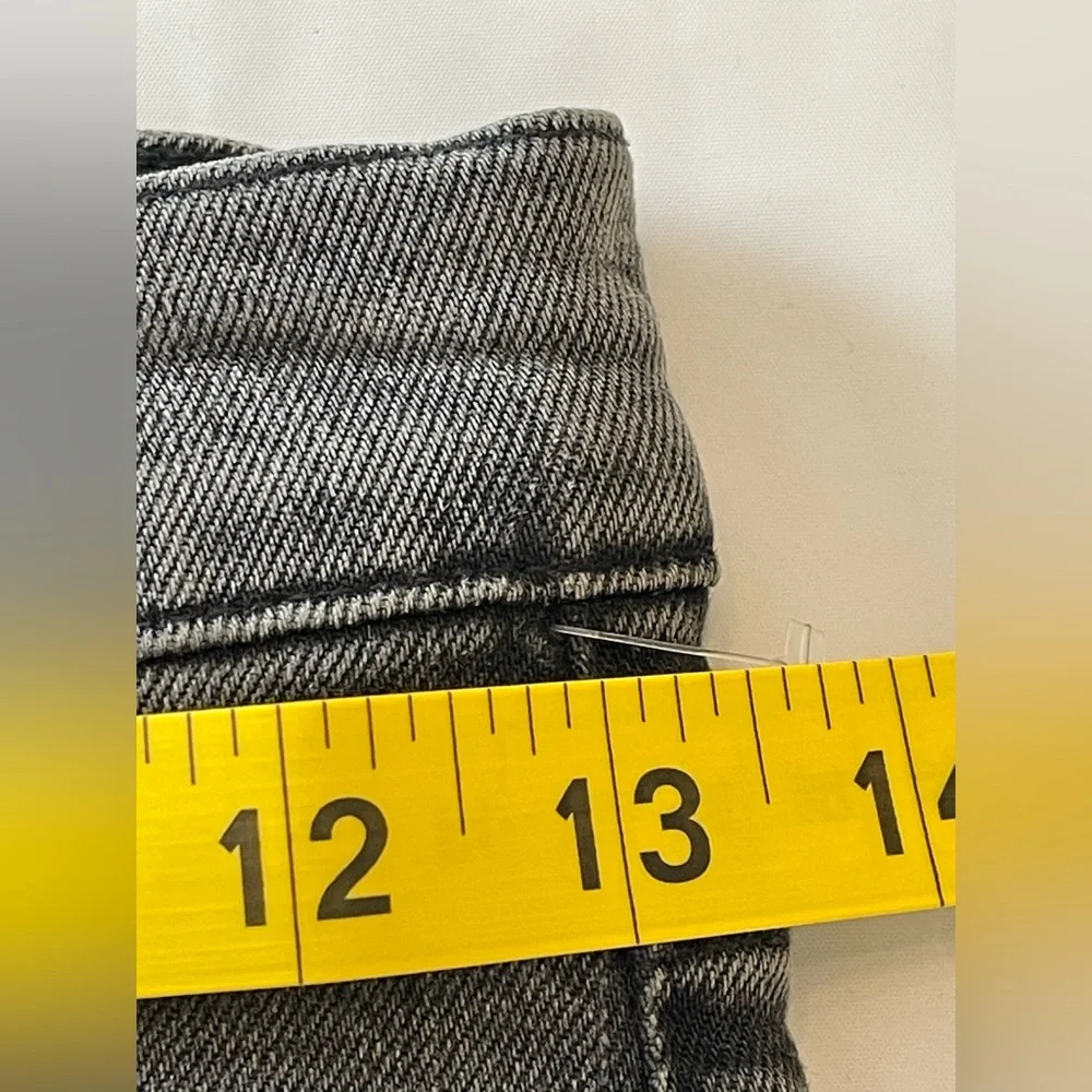 AGOLDE Nico High Rise Jeans Waist 25 Button‎ Fly  Grey Black Denim Minimalist